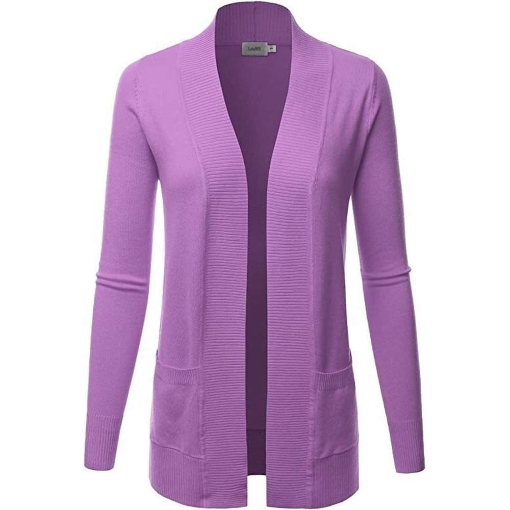 LALABEE Women's Open Front Pockets Knit Long Sleeve Sweater Cardigan - 3XL - New